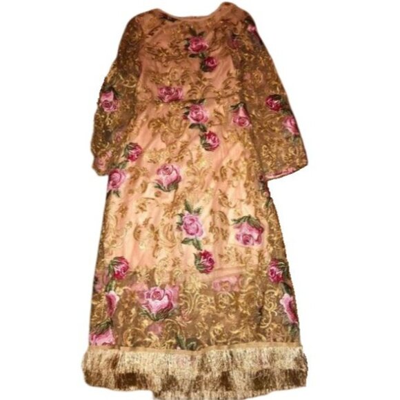 Wow Luxury Runway Glamorous Roses Lace Party Prom Cocktail Evening Wedding Dress - Picture 6 of 12